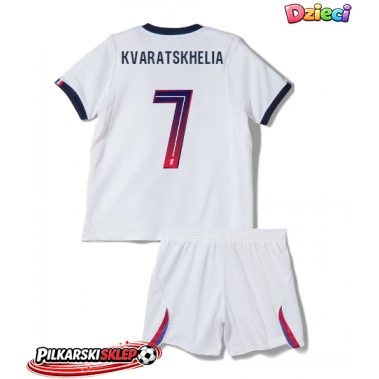 Paris Saint-Germain Khvicha Kvaratskhelia #7 Koszulka Wyjazdowa dzieci 2026-27 Krótki Rękaw (+ krótkie spodenki)