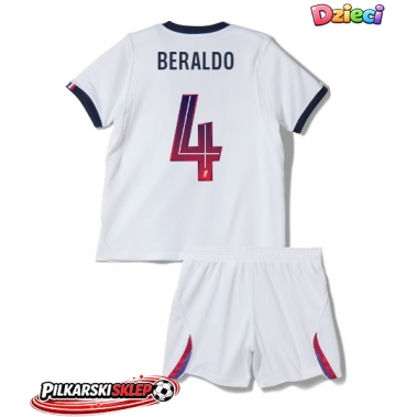 Paris Saint-Germain Lucas Beraldo #4 Koszulka Wyjazdowa dzieci 2026-27 Krótki Rękaw (+ krótkie spodenki)