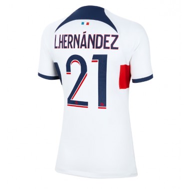Paris Saint-Germain Lucas Hernandez #21 Koszulka Wyjazdowa damskie 2023-24 Krótki Rękaw