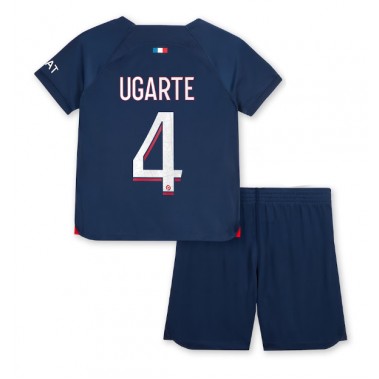 Paris Saint-Germain Manuel Ugarte #4 Koszulka Podstawowa dzieci 2023-24 Krótki Rękaw (+ krótkie spodenki)