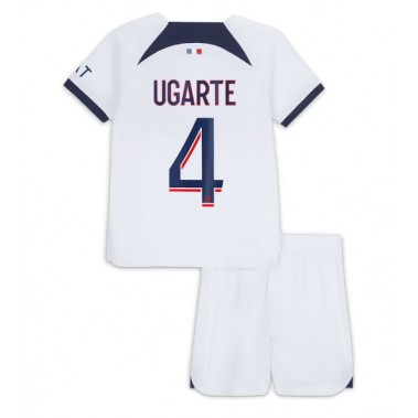 Paris Saint-Germain Manuel Ugarte #4 Koszulka Wyjazdowa dzieci 2023-24 Krótki Rękaw (+ krótkie spodenki)