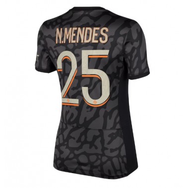Paris Saint-Germain Nuno Mendes #25 Koszulka Trzecia damskie 2023-24 Krótki Rękaw