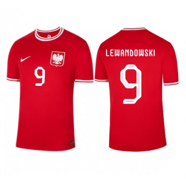 Poljska Robert Lewandowski #9 Koszulka Wyjazdowa MŚ 2022 Krótki Rękaw