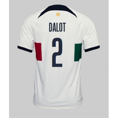 Portugal Diogo Dalot #2 Koszulka Wyjazdowa MŚ 2022 Krótki Rękaw