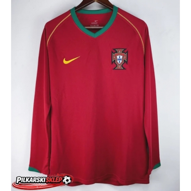 Portugalia 2006 Koszulka Retro Podstawowa Długi Rękaw