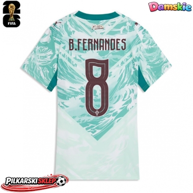 Portugalia Bruno Fernandes #8 Koszulka Wyjazdowa damskie MŚ 2026 Krótki Rękaw