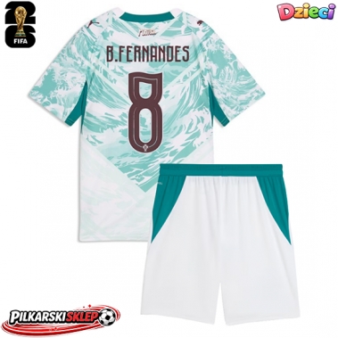 Portugalia Bruno Fernandes #8 Koszulka Wyjazdowa dzieci MŚ 2026 Krótki Rękaw (+ krótkie spodenki)