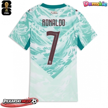 Portugalia Cristiano Ronaldo #7 Koszulka Wyjazdowa damskie MŚ 2026 Krótki Rękaw