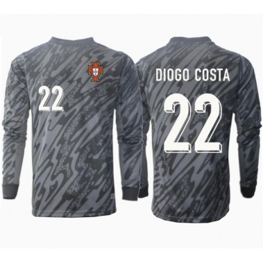 Portugalia Diogo Costa #22 Bramkarskie Koszulka Wyjazdowa ME 2024 Długi Rękaw
