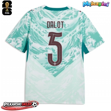 Portugalia Diogo Dalot #5 Koszulka Wyjazdowa MŚ 2026 Krótki Rękaw