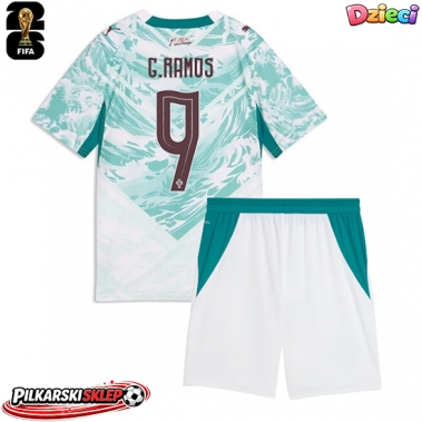 Portugalia Goncalo Ramos #9 Koszulka Wyjazdowa dzieci MŚ 2026 Krótki Rękaw (+ krótkie spodenki)