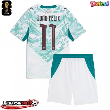 Portugalia Joao Felix #11 Koszulka Wyjazdowa dzieci MŚ 2026 Krótki Rękaw (+ krótkie spodenki)