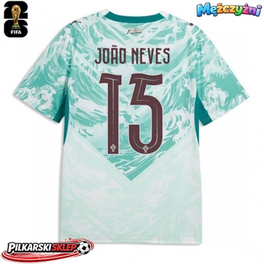 Portugalia Joao Neves #15 Koszulka Wyjazdowa MŚ 2026 Krótki Rękaw