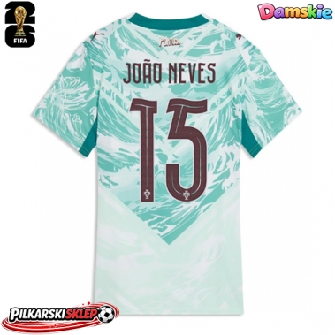 Portugalia Joao Neves #15 Koszulka Wyjazdowa damskie MŚ 2026 Krótki Rękaw