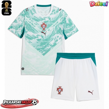 Portugalia Koszulka Wyjazdowa dzieci MŚ 2026 Krótki Rękaw (+ krótkie spodenki)