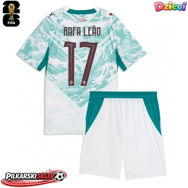 Portugalia Rafael Leao #17 Koszulka Wyjazdowa dzieci MŚ 2026 Krótki Rękaw (+ krótkie spodenki)