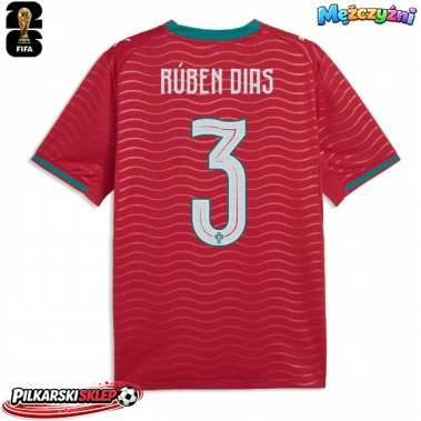 Portugalia Ruben Dias #3 Koszulka Podstawowa MŚ 2026 Krótki Rękaw
