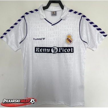 Real Madrid 1989-1990 Koszulka Retro Podstawowa Krótki Rękaw