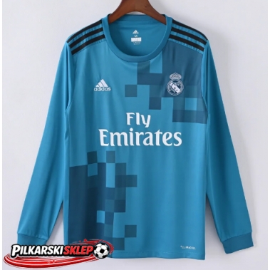 Real Madrid 2017-2018 Koszulka Retro Trzecia Długi Rękaw