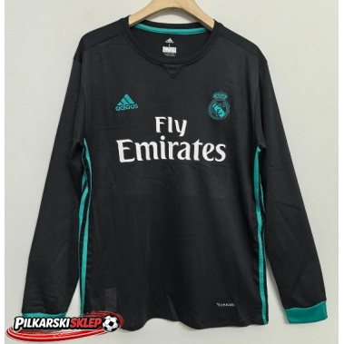 Real Madrid 2017-2018 Koszulka Retro Wyjazdowa Długi Rękaw