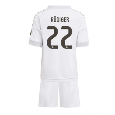 Real Madrid Antonio Rudiger #22 Koszulka Podstawowa dzieci 2025-26 Krótki Rękaw (+ krótkie spodenki) Real Madrid Antonio Rudiger #22 Koszulka Podstawowa dzieci 2025-26 Krótki Rękaw (+ krótkie spodenki)