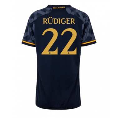 Real Madrid Antonio Rudiger #22 Koszulka Wyjazdowa damskie 2023-24 Krótki Rękaw