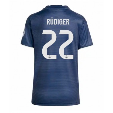 Real Madrid Antonio Rudiger #22 Koszulka Wyjazdowa damskie 2025-26 Krótki Rękaw Real Madrid Antonio Rudiger #22 Koszulka Wyjazdowa damskie 2025-26 Krótki Rękaw
