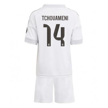 Real Madrid Aurelien Tchouameni #14 Koszulka Podstawowa dzieci 2025-26 Krótki Rękaw (+ krótkie spodenki) Real Madrid Aurelien Tchouameni #14 Koszulka Podstawowa dzieci 2025-26 Krótki Rękaw (+ krótkie spodenki)