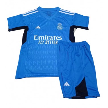 Real Madrid Bramkarskie Koszulka Wyjazdowa dzieci 2023-24 Krótki Rękaw (+ krótkie spodenki)