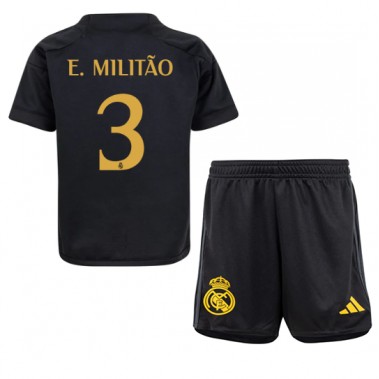 Real Madrid Eder Militao #3 Koszulka Trzecia dzieci 2023-24 Krótki Rękaw (+ krótkie spodenki)