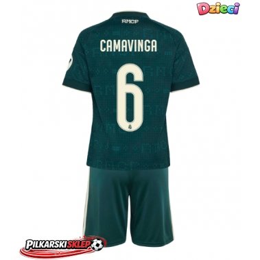 Real Madrid Eduardo Camavinga #6 Koszulka Wyjazdowa dzieci 2026-27 Krótki Rękaw (+ krótkie spodenki)