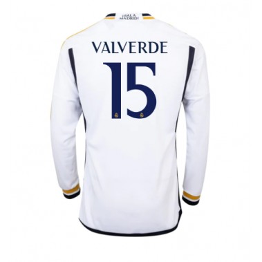 Real Madrid Federico Valverde #15 Koszulka Podstawowa 2023-24 Długi Rękaw