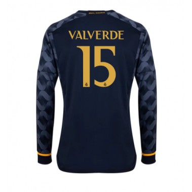 Real Madrid Federico Valverde #15 Koszulka Wyjazdowa 2023-24 Długi Rękaw