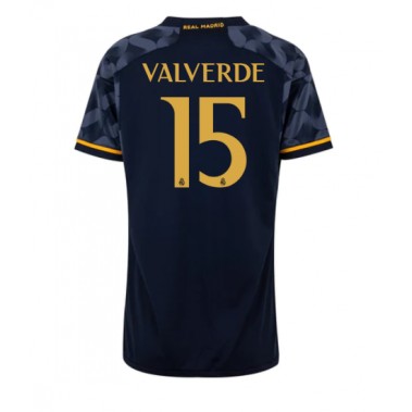 Real Madrid Federico Valverde #15 Koszulka Wyjazdowa damskie 2023-24 Krótki Rękaw