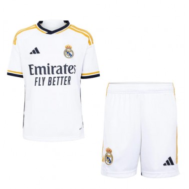 Real Madrid Koszulka Podstawowa dzieci 2023-24 Krótki Rękaw (+ krótkie spodenki)