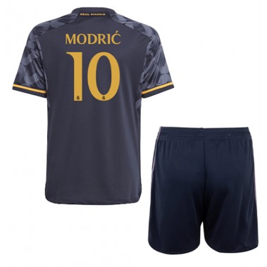 Real Madrid Luka Modric #10 Koszulka Wyjazdowa dzieci 2023-24 Krótki Rękaw (+ krótkie spodenki)