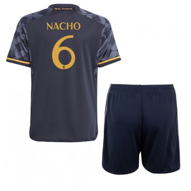 Real Madrid Nacho #6 Koszulka Wyjazdowa dzieci 2023-24 Krótki Rękaw (+ krótkie spodenki)