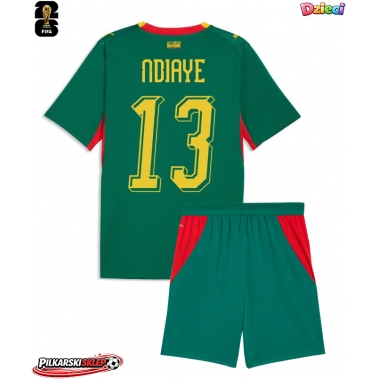 Senegal Iliman Ndiaye #13 Koszulka Wyjazdowa dzieci MŚ 2026 Krótki Rękaw (+ krótkie spodenki)