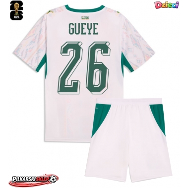 Senegal Pape Gueye #26 Koszulka Podstawowa dzieci MŚ 2026 Krótki Rękaw (+ krótkie spodenki)