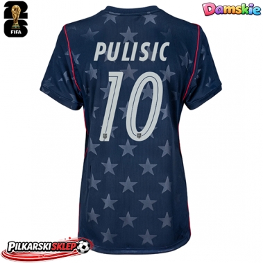 Stany Zjednoczone Christian Pulisic #10 Koszulka Wyjazdowa damskie MŚ 2026 Krótki Rękaw