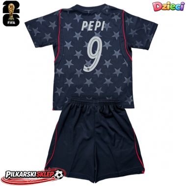 Stany Zjednoczone Ricardo Pepi #9 Koszulka Wyjazdowa dzieci MŚ 2026 Krótki Rękaw (+ krótkie spodenki)