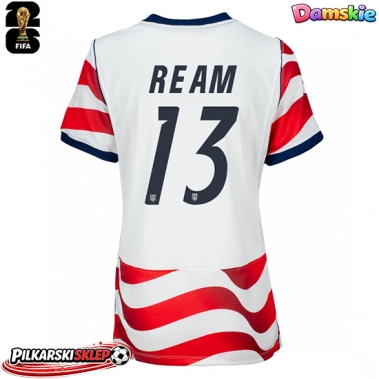 Stany Zjednoczone Tim Ream #13 Koszulka Podstawowa damskie MŚ 2026 Krótki Rękaw