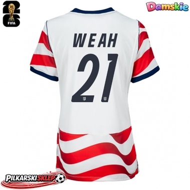 Stany Zjednoczone Timothy Weah #21 Koszulka Podstawowa damskie MŚ 2026 Krótki Rękaw