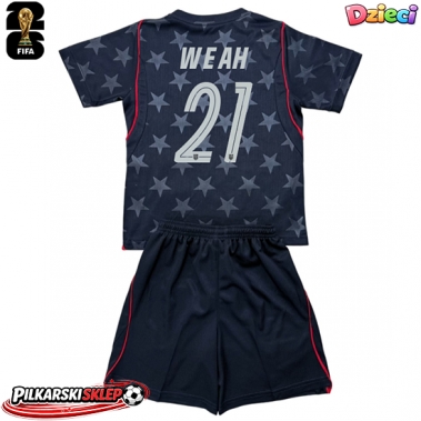 Stany Zjednoczone Timothy Weah #21 Koszulka Wyjazdowa dzieci MŚ 2026 Krótki Rękaw (+ krótkie spodenki)