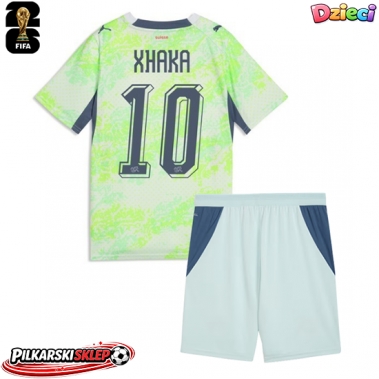 Szwajcaria Granit Xhaka #10 Koszulka Wyjazdowa dzieci MŚ 2026 Krótki Rękaw (+ krótkie spodenki)