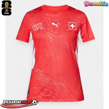 Szwajcaria Koszulka Podstawowa damskie MŚ 2026 Krótki Rękaw