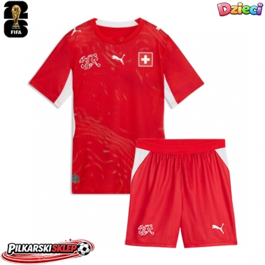 Szwajcaria Koszulka Podstawowa dzieci MŚ 2026 Krótki Rękaw (+ krótkie spodenki)
