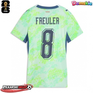 Szwajcaria Remo Freuler #8 Koszulka Wyjazdowa damskie MŚ 2026 Krótki Rękaw