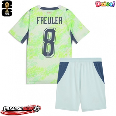 Szwajcaria Remo Freuler #8 Koszulka Wyjazdowa dzieci MŚ 2026 Krótki Rękaw (+ krótkie spodenki)
