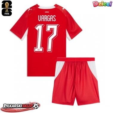Szwajcaria Ruben Vargas #17 Koszulka Podstawowa dzieci MŚ 2026 Krótki Rękaw (+ krótkie spodenki)